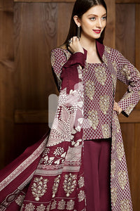 41701456-Mix Wool - Maroon Printed 3PC