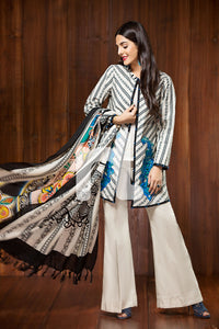 41701473-Mix Wool - Off White Embroidered 3PC
