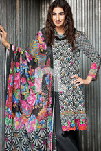 41701550-Cotton Net - Black Digital Printed 2PC