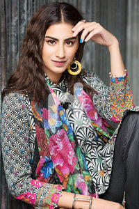 41701550-Cotton Net - Black Digital Printed 2PC