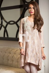 KF-53 A - Pink Embellished Formal Stitched Jamawar Shirt & Trouser - 2PC