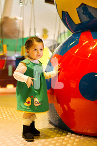 PW16-NLB 83 - Green Embellished Frock for Babies