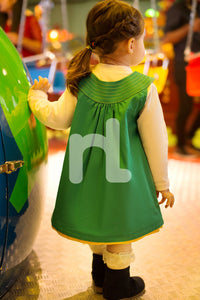 PW16-NLB 83 - Green Embellished Frock for Babies