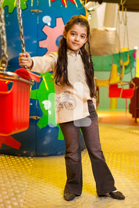 PW16-NPS 44 - Off White Printed Top for Girls