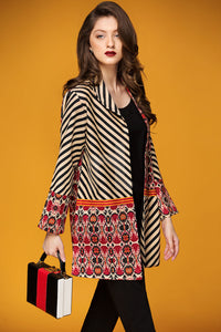 PW17-102 Black Printed Stitched Karandi Jacket