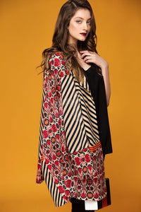PW17-102 Black Printed Stitched Karandi Jacket