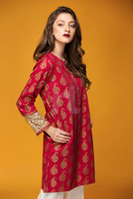 PW17-69 Red Embroidered Stitched Karandi Shirt - 1PC